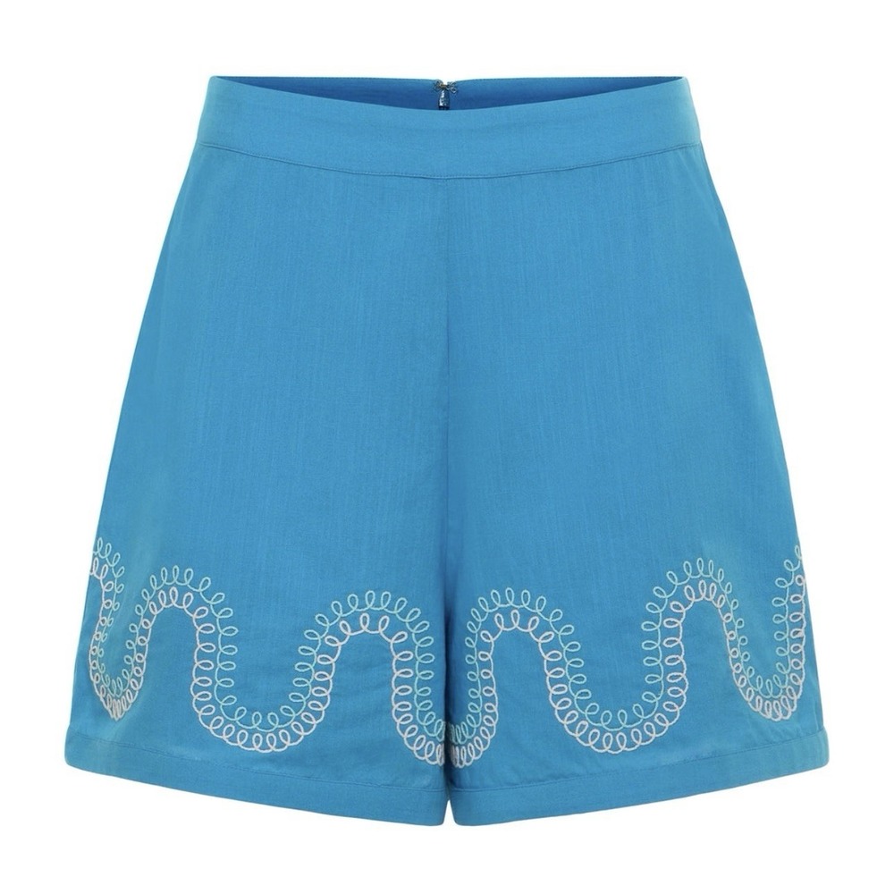 Anna Cate Lizzie Short In Blue Swirl Cotton Embroidered Sz‎ XS NWT Tuckernuck